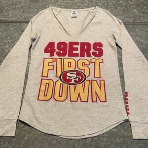 San Francisco 49ers First Down Pink Victorias Secret Thermal Long Sleeve Shirt L